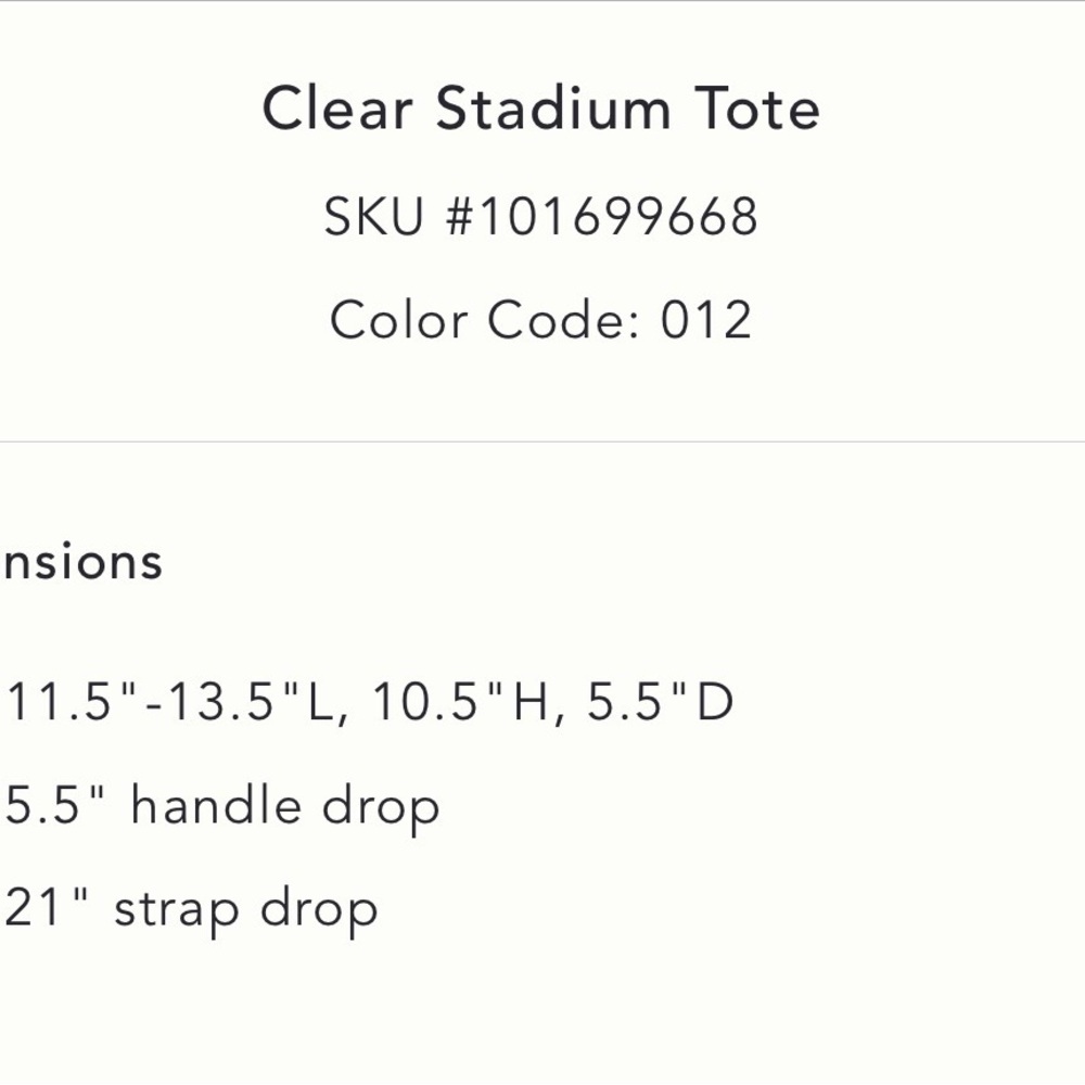 NWT Anthropologie Clear Stadium Tote - Picture 6 of 6
